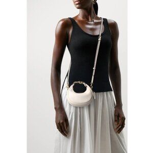 Coach Jonie Mini Crescent Bag Chalk Glovetanned Leather Crossbody Shoulder Purse
